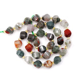 Malahill Wholesale Natural Stone Beads for DIY Jewelry Making Sold per Bag 5 Strands and one roll Cord Inside Faceted S Shape Af