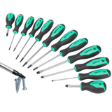 Amazon Basics Magnetic Screwdrivers Set, Includes Phillips, Slotted, Torx, Square, and Stubby Screwdrivers, 12-Piece Hand Tools 