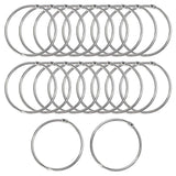uxcell 20 Pack Metal Curtain 3 Inch Snap Joint Drape Ring Loops for Bathroom Curtain Rods Plating Finish, Silver Tone