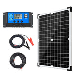 Hoysicy Solar Panel Kit 30W 12V Monocrystalline,Battery Maintainer +10A Solar Charge Controller + Extension Cable with Battery C