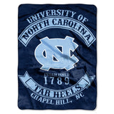 The Northwest Company NCAA North Carolina Tar Heels Raschel Throw Blanket, 60 x 80, Rebel