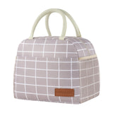 douyadady Lunch Bag Women/Men Lunch Box Women/Men (Grey+White Blocks)