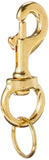 Lucky Line 31/4 HeavyDuty Solid Brass Bolt Snap with 1 Brass Split Key Ring (44801)