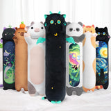 Mewaii Long Cat Plush Kawaii Body Pillow, 53Cute Black Cat Stuffed Animals Soft Plushies, Big Eyes Kitten Plush Toys Throw P