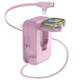 3 in 1 Retractable Wall Charger for Apple Watch,36W Fast Charging Block with 31 Inch Lighteing& Type-C Cables,Multi-Device Trave