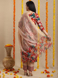 Gosriki Women'S Rayon Blend Straight Printed Kurta With Pant & Dupatta (Candy Beige-Vks01-Gs_M_Beige_Medium),Beige,,B0DK9NB8PW