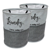 BB BACKBENCHERS Laundry Bag/Laundry Basket/Clothes Storage Box/Storage Basket/Storage Bag, 48L (Grey (Pack of 2))
