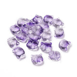 KISSITTY 200pcs Cat Glass Beads for Jewelry Making, Blue Violet Color Cat Head Shape Center Drilled Glass Crystal Spacer Bead Ch