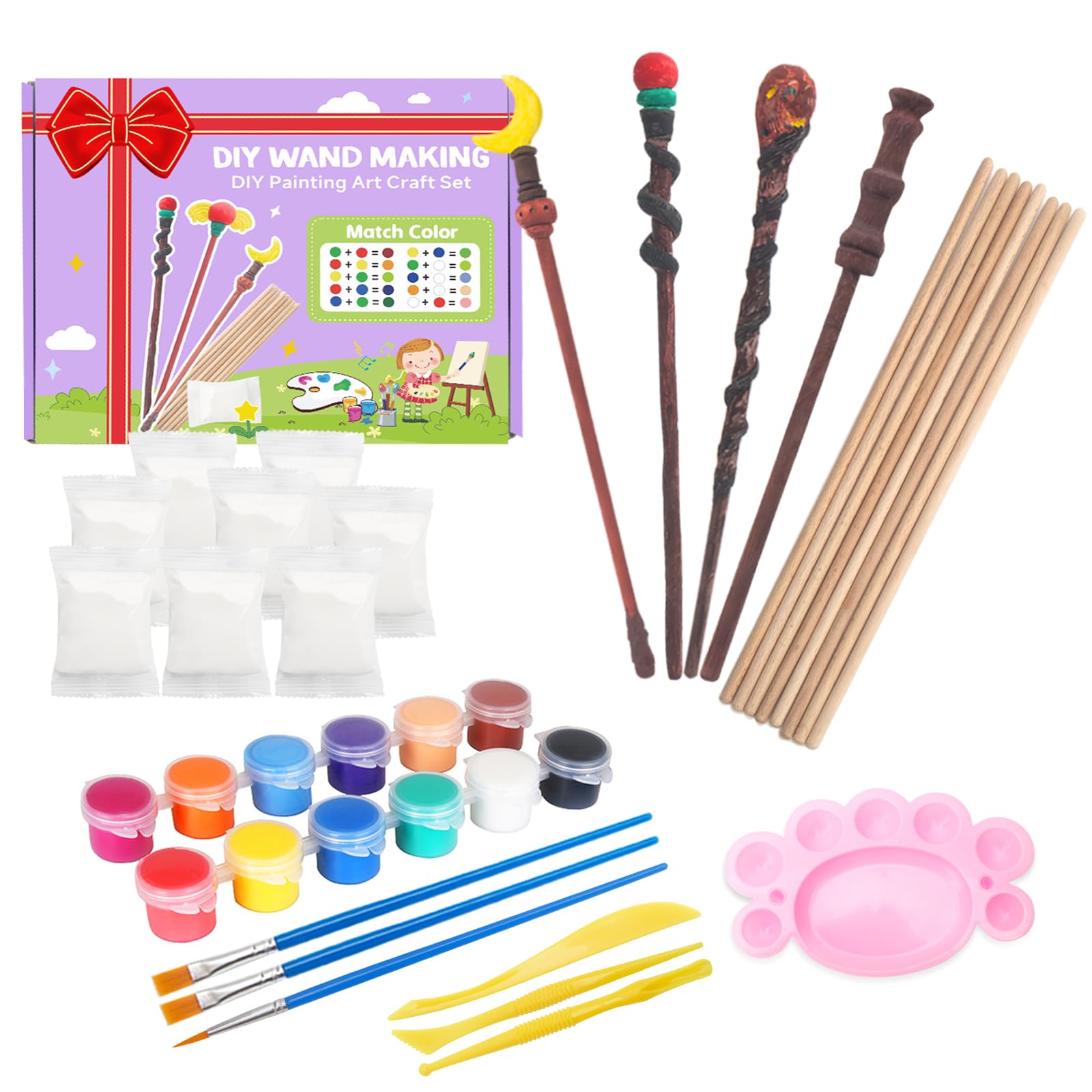 Col-Pary Magic Wand Making Kit,DIY Art Craft Set for Student Kids Gift,School Activities,Wizard Cosplay Masquerade,Halloween Sup