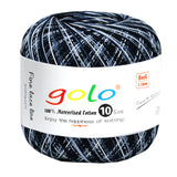 golo Crochet Thread Size10 Yarn for Hand Knitting Lace Thread Black-White