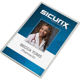 SICURIX Translucent ID Card Holder Badge Dispensers Vertical 25 Pack CLEAR (68120)