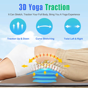 Full Body Massage Mat, 3D Body Stretching & Lumbar Traction, Back Heating, Traction Up & Down, Curve Stretch, Twist Left & Right