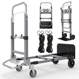 4-in-1 Heavy Duty Convertible Hand Truck Dolly Cart with 4 Wheels, Industrial Grade,1000 Lbs Capacity, 2 Straps for Moving Furni