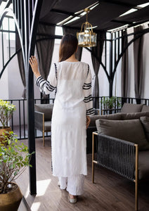 Anni Designer Women'S Cotton Blend Embroidered Straight Kurta (Stho-White-Nw_S_White_Small),White,S,Cotton Blend,Regular,kurta