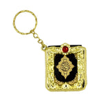 M Men Style Mini Quran Keychain Arabic Muslim Keyring | Islamic Key Holder for Car, Bag & Home | Unisex Spiritual Gift Gold SK