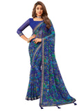 Satrani Womens Polyester Saree (1976ST511_Blue)