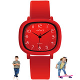 Spiky Analog Watch For Kids (Red) | Water Resistant & Lightweight | Durable & Soft Silicone Strap | Stylish Unisex Birthday Gift