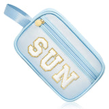 COSHAYSOO Clear Sunscreen Bag Makeup Toiletries Pouch Beach Vacation Essentials Summer Travel Stuff Accessories Personalized Gra