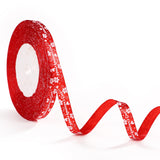 Tinoaly Valentine's Day Ribbon, 50 Yard Thin Polyester Heart Pattern Valentine Craft Ribbon for Gift Wrapping, Wedding Decoratio