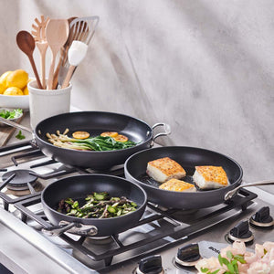 All-Clad Black Nonstick 12-Inch Skillets Set Of 3, 834, 1034, 1234
