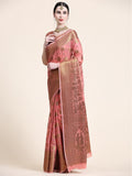 Sugathari Womens Banarasi Saree Pure Kanjivaram Silk Saree (Sam Pari-147 Gajri)