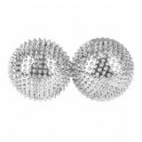 Snappsy Attractive Massage Ball Muscle Relief Spiky Massage Ball Portable, Silver, 5.6Cm