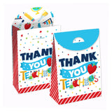 Big Dot of Happiness Thank You Teachers Teacher Appreciation Gift Favor Bags Party Goodie Boxes Set of 12