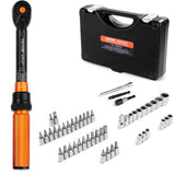 VEVOR 50Pcs Torque Wrench Set, 1/4 Inch Drive, 20-240IN.LB(2.3-27.1Nm), 72-Tooth Inch Pound Click Torque Wrench with Bit Sockets