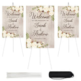 JEAWIWI 3PCS White Easel Stand for Wedding Sign Stand, 66 Inch Lightweight Adjustable Art Poster Board Stand for Display Wedding
