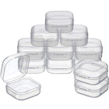 SATINIOR 12 Pack Clear Plastic Beads Storage Containers Box with Hinged Lid for Beads and More (1.38 x 1.38 x 0.71 Inch)