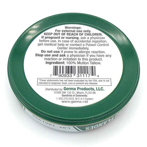 Germa Mutton Tallow Cream - 100% Pure Sebo Flandes Moisturizer for Hands & Sunburn Relief, Adult Skin Care, 0.7oz