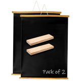 Eduway 2X3 Ft. (24X36 Inch) Wall Hanging Wooden Roll-Up Black Board/Chalkboard | For Home, Office, School, Kids | With 2 Premium