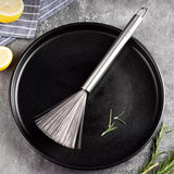 KRYLARStainless Steel Pan Cleaning BrushLong Handle Pot & Pan Cleaning Brush,Durable Wire Bristles For Effortless Dishwashing