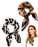 Piercing 2Pcs Satin Scarf, Silk Scarf For Women Stylish, Scarf For Women Stylish, Silk Scarf, Square Elegant Floral Print, Versa