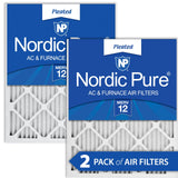 Nordic Pure 16x25x1 (15 1/2 x 24 1/2 x 3/4) Pleated MERV 12 Air Filters 2 Pack