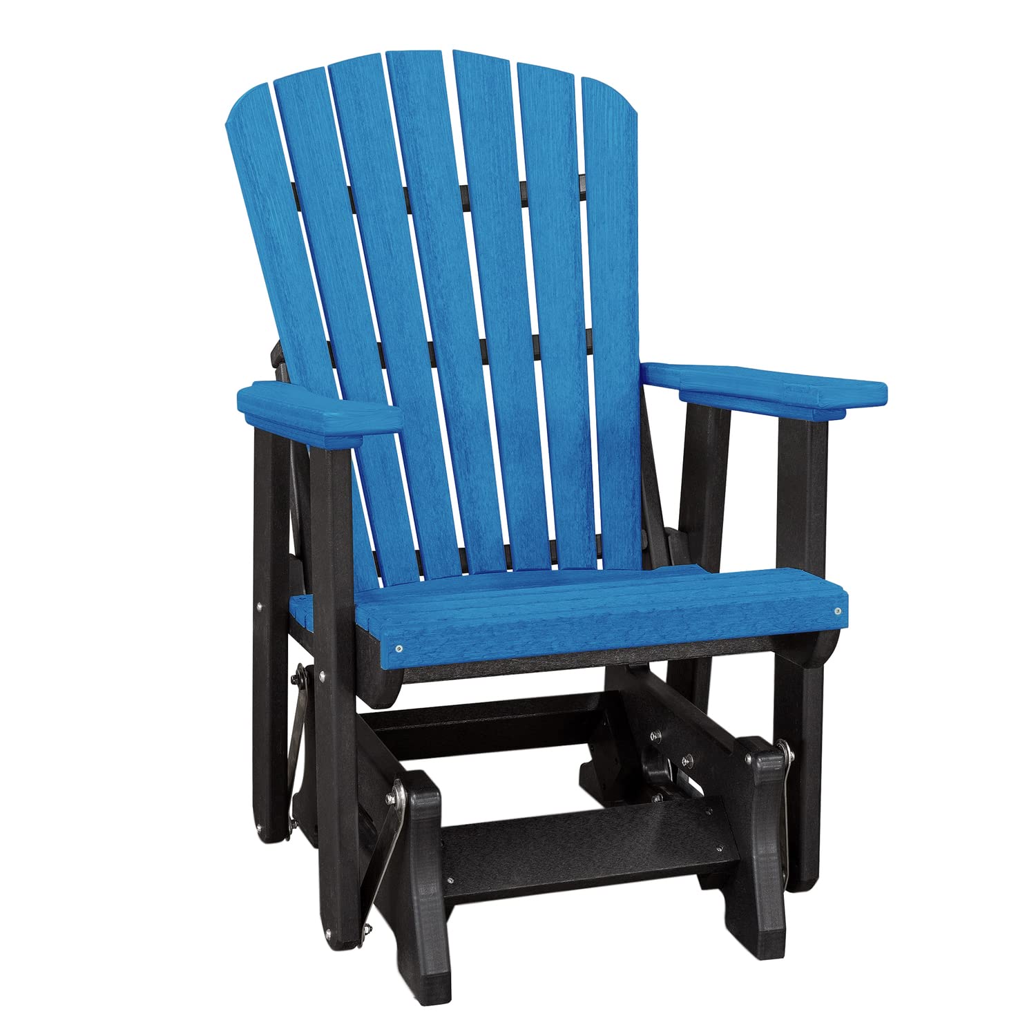 American Furniture Classics Os Home And Office Model 515Bbk Fan Back Glider In Blue With A Black Base