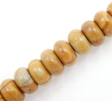 Malahill Gemstone Beads for Jewelry Making Natural Stone Beads for Necklaces Bracelets 5 Strands Roundel Yellow Sandalwood Fossi