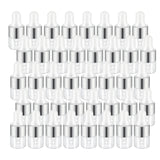 Easeen 50 Pcs Sample Dropper Bottles, 1ml Mini Dropper Bottles with 2 Pcs Plastic Droppers for Traveling Essential Oils DIY Cosm