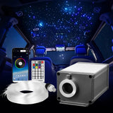 VEVOR Starlight Headliner Kit, 450 pcs 0.03 in 9.8 ft, 16W Twinkle Fiber Optic Star Ceiling Lights for Car, Bluetooth APP, Remot