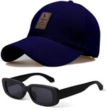 Selloria New Cotton Baseball Cap And Sunglass For Unisex Sunglasses Combo For Men & Women.[Pack Of 2] Multicolour