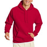 Hanes Mens Pullover EcoSmart Hooded Sweatshirt, Deep Red, XXLarge