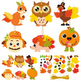 30 Pack Fall DIY Craft Kits Make Your Own Autumn Paper Craft Thanksgiving Pumpkin Turkey Squirrel DIY Hanging Ornaments for Than