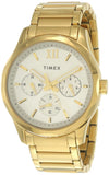 Timex Empera Analog Watch For Man With Grey Round Dial & Gold Stainless Steel Bracelet Band Water Resistant Men'S Wrist Watches 