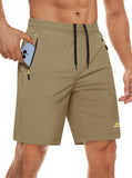 MAGCOMSEN Hiking Shorts for Men Workout Shorts Men 9 Inch Casual Summer Fishing Running Stretch Wicking Khaki