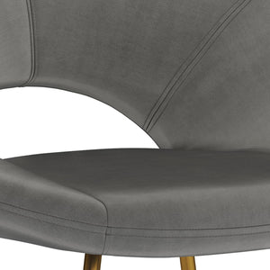 Simplihome Barrett 24 Inch Wide Mid Century Modern Accent Chair In Grey Velvet Fabric, For The Living And Family Room