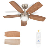 Vagizm Ceiling Fan 36'' for Small Room: Modern Ceiling Fans with Light Remote Control - Reversible Quiet DC Motor Dimmable with 