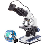 AmScope B120C-5M Binocular Compound Microscope with LED Illumination, 40X-2500X Magnification, Siedentopf Head, Double-Layer Mec