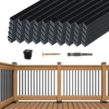 Muzata 50 Pack 26 X3/4 Aluminum Deck Balusters Square Black Deck Railing Stair Porch Staircase Spindles For Wood And Composite Deck Wt12 -Like New