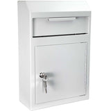 POCHAR Metal Wall Mount Locking Deposit Drop Box Safe Heavy Duty Lock Box for Keys, Rent, Checks, Money, and Mail Envelopes 