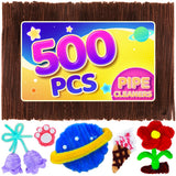 Eppingwin 500pcs Pipe Cleaners, Dark Coffee Pipe Cleaners Craft Supplies, Brown Chenille Stems for DIY Arts Crafts Project(Brown